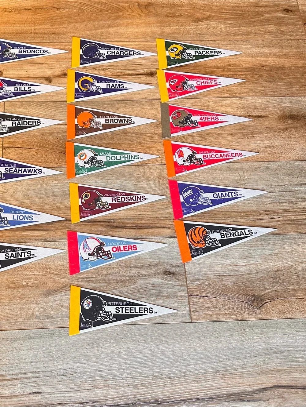 Vintage NFL Team Pennant Set.  28- 9” pennants